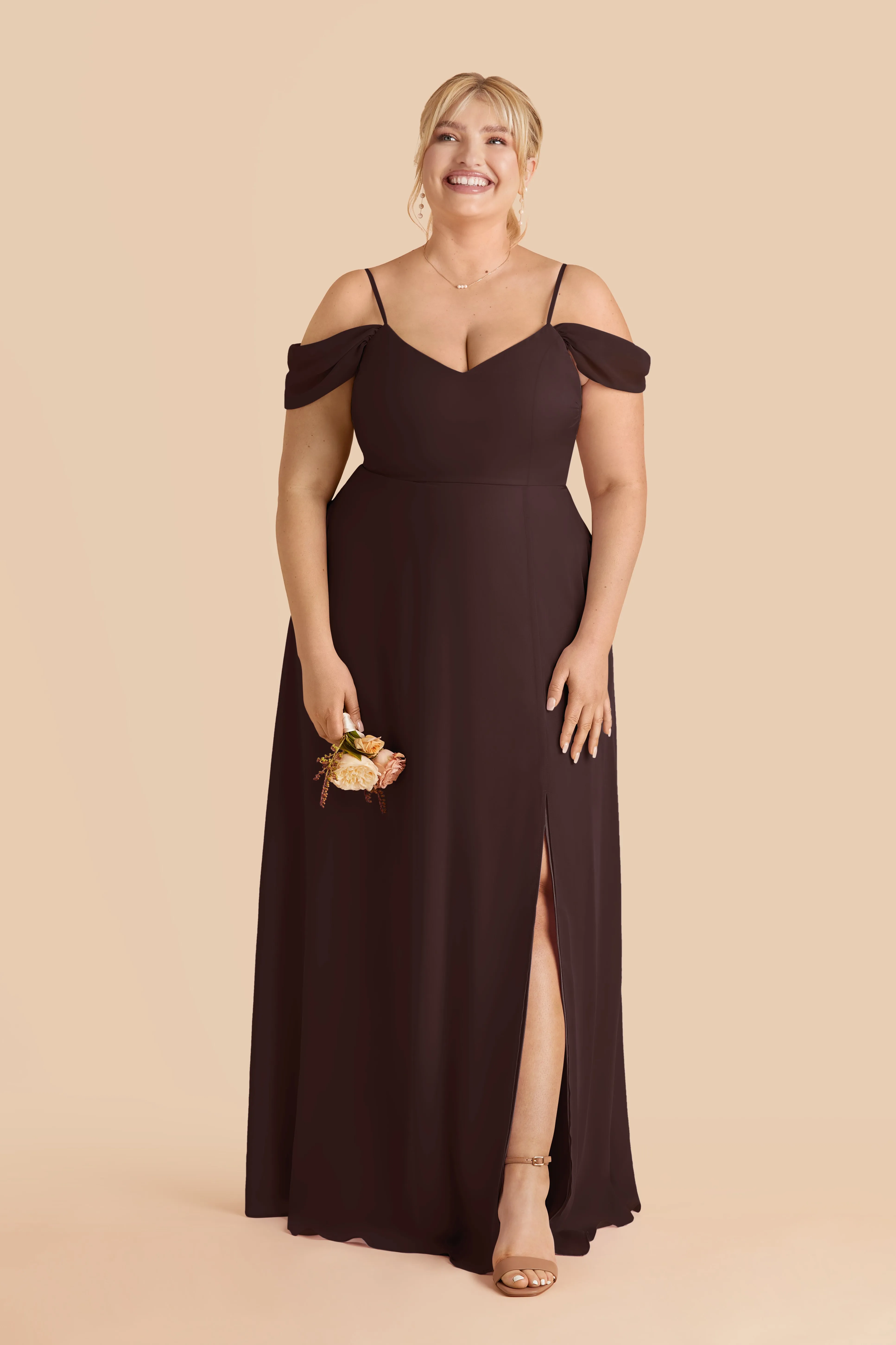 Devin Convertible Dress With Slit - Espresso sold by Birdy Grey product image thumbnail 2