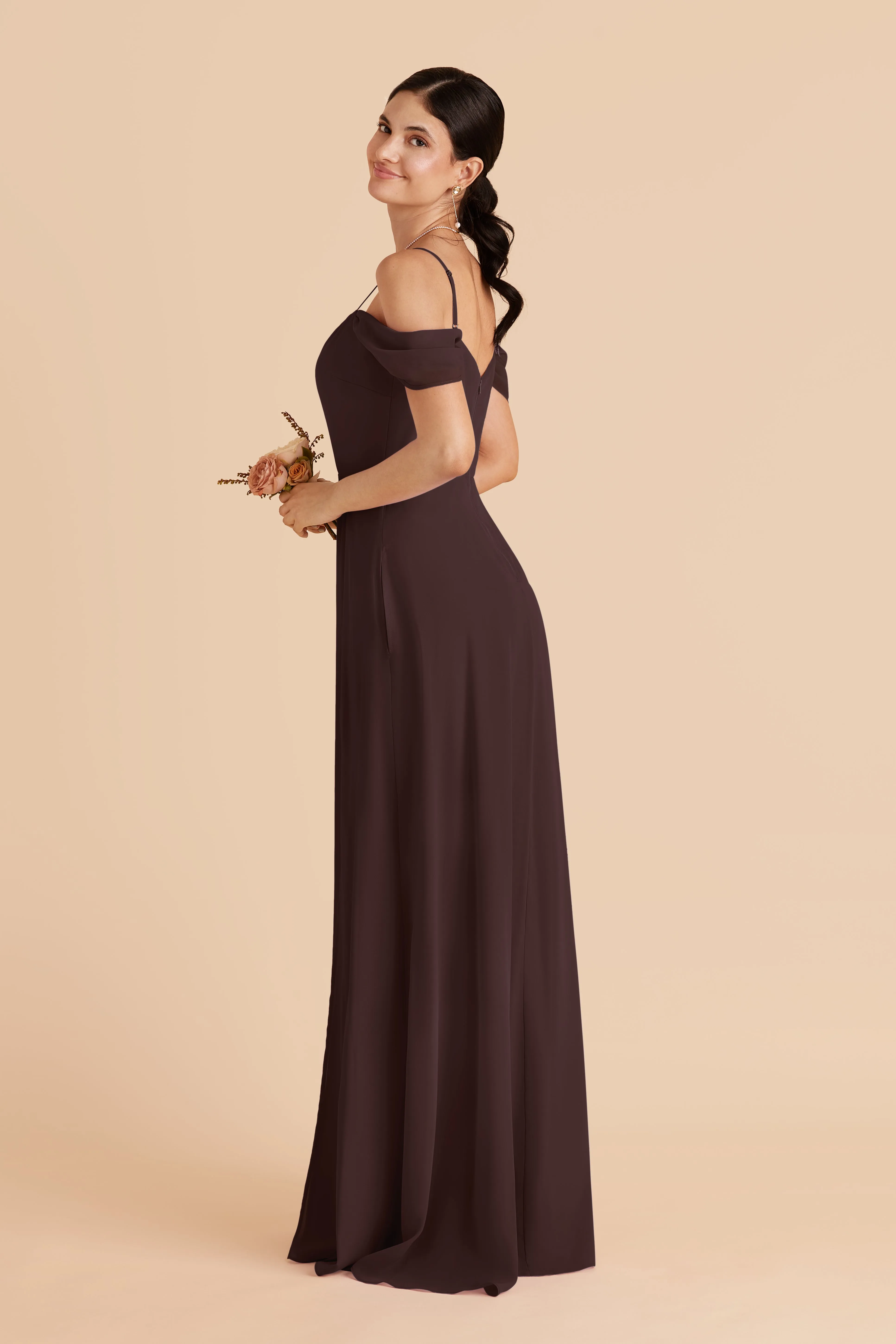 Devin Convertible Dress With Slit - Espresso sold by Birdy Grey product image thumbnail 3