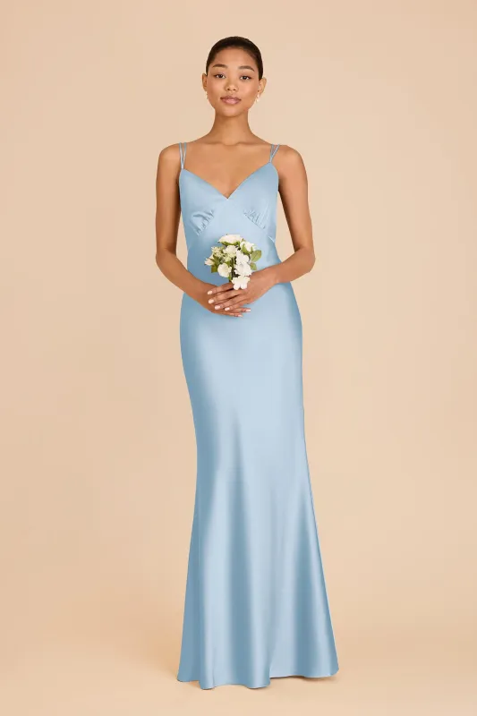 Dasha Matte Satin Dress - Sky Blue sold by Birdy Grey
