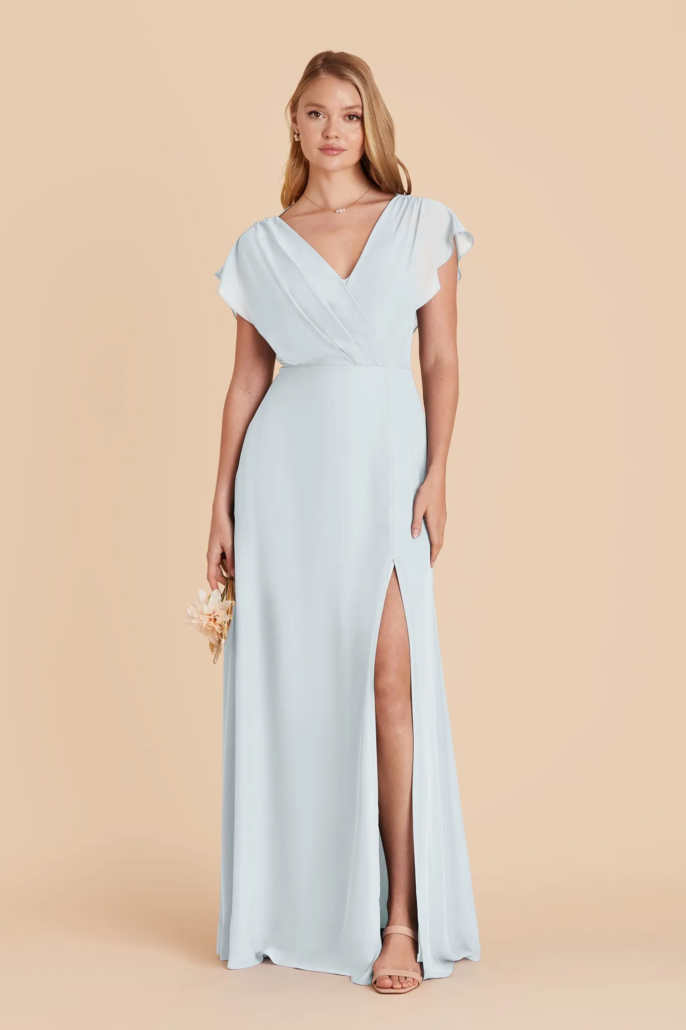 Violet Chiffon Dress - Mist Blue sold by Birdy Grey