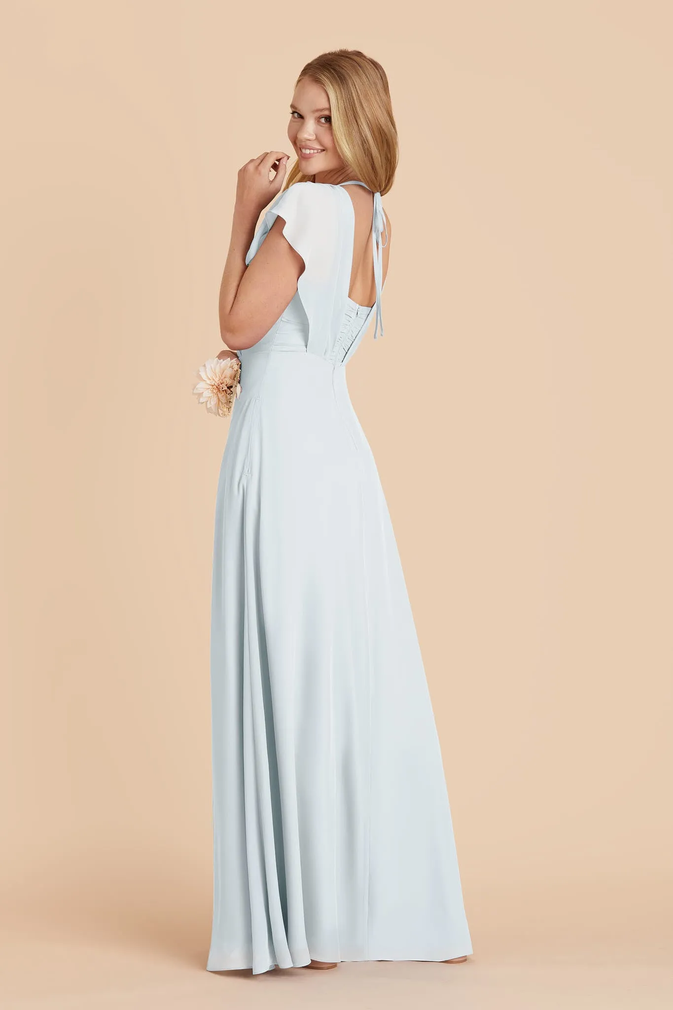 Violet Chiffon Dress - Mist Blue sold by Birdy Grey product image thumbnail 4