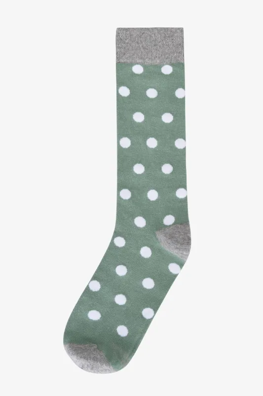 Polka Dot Groomsmen Socks By No Cold Feet - Green sold by Birdy Grey