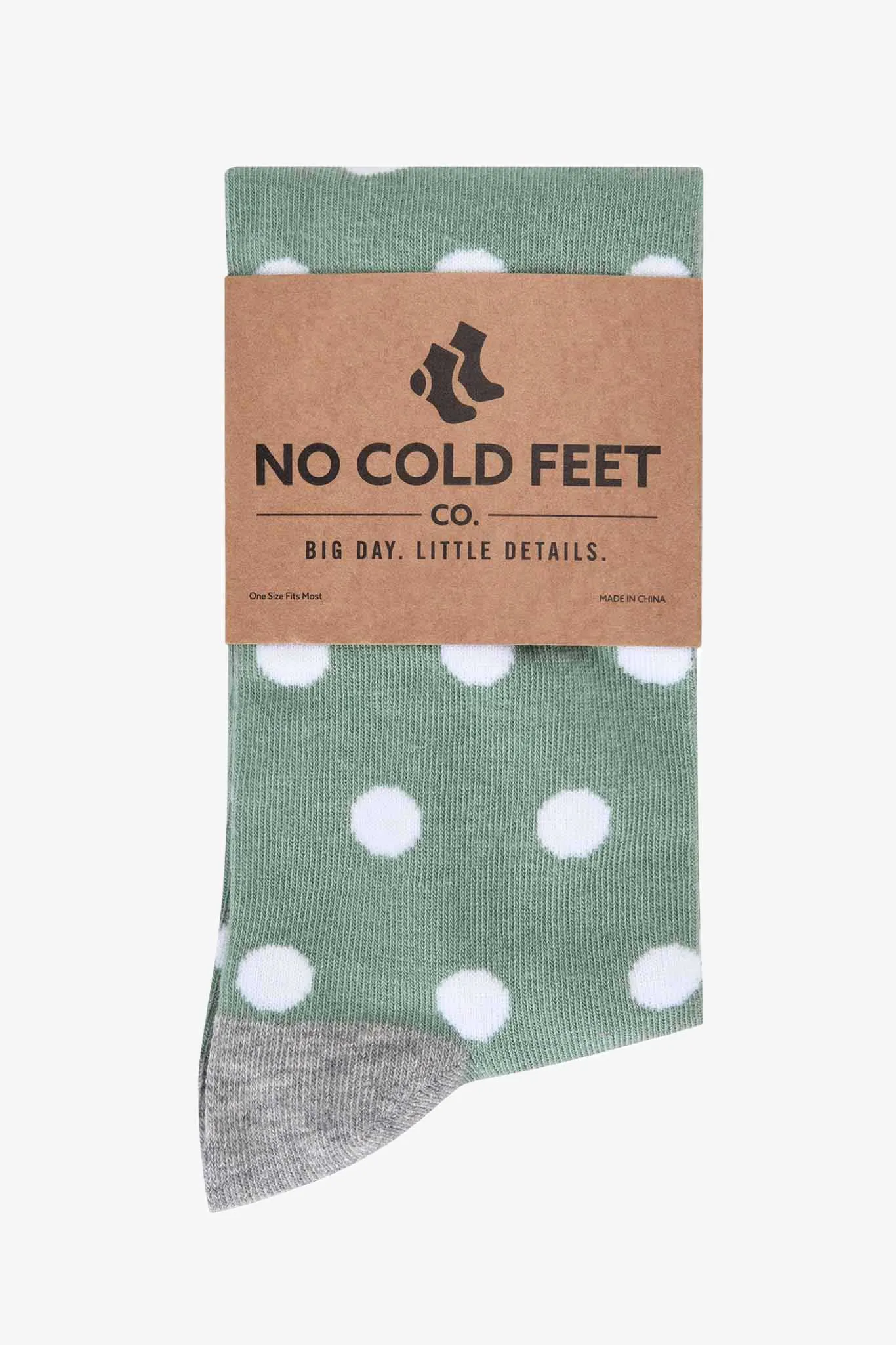 Polka Dot Groomsmen Socks By No Cold Feet - Green sold by Birdy Grey product image thumbnail 3