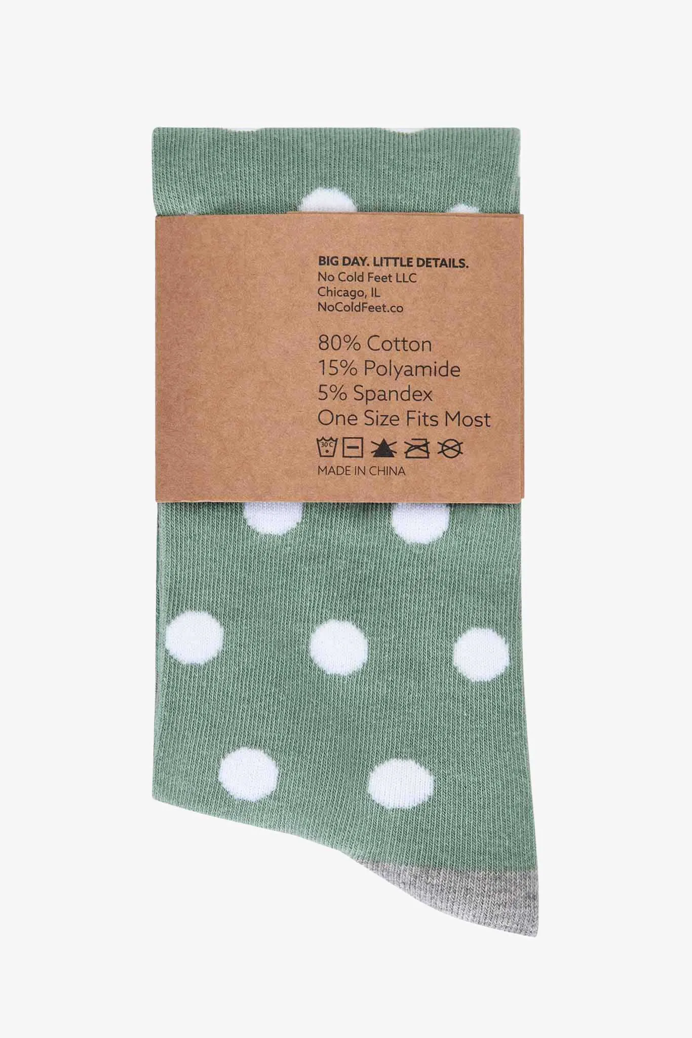 Polka Dot Groomsmen Socks By No Cold Feet - Green sold by Birdy Grey product image thumbnail 4