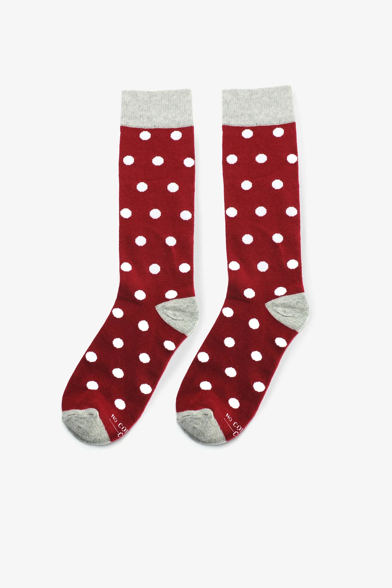 Polka Dot Groomsmen Socks By No Cold Feet - Burgundy sold by Birdy Grey product image thumbnail 2