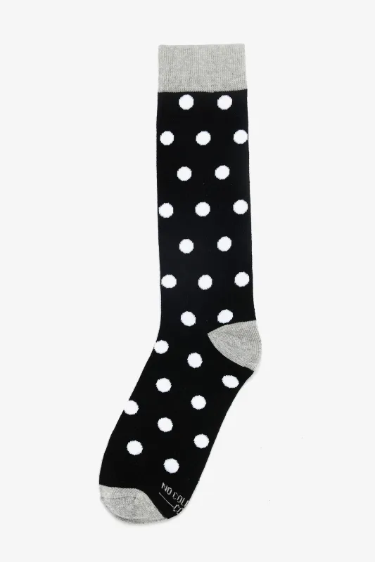 Polka Dot Groomsmen Socks By No Cold Feet - Black sold by Birdy Grey