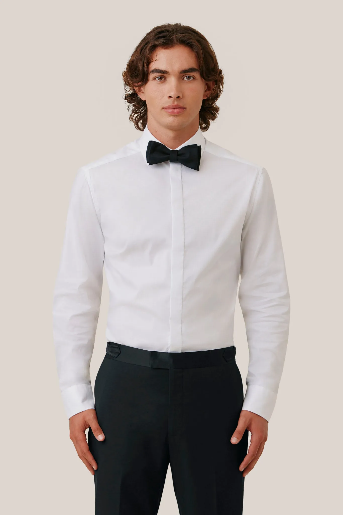 Brian Tuxedo Shirt - White sold by Birdy Grey