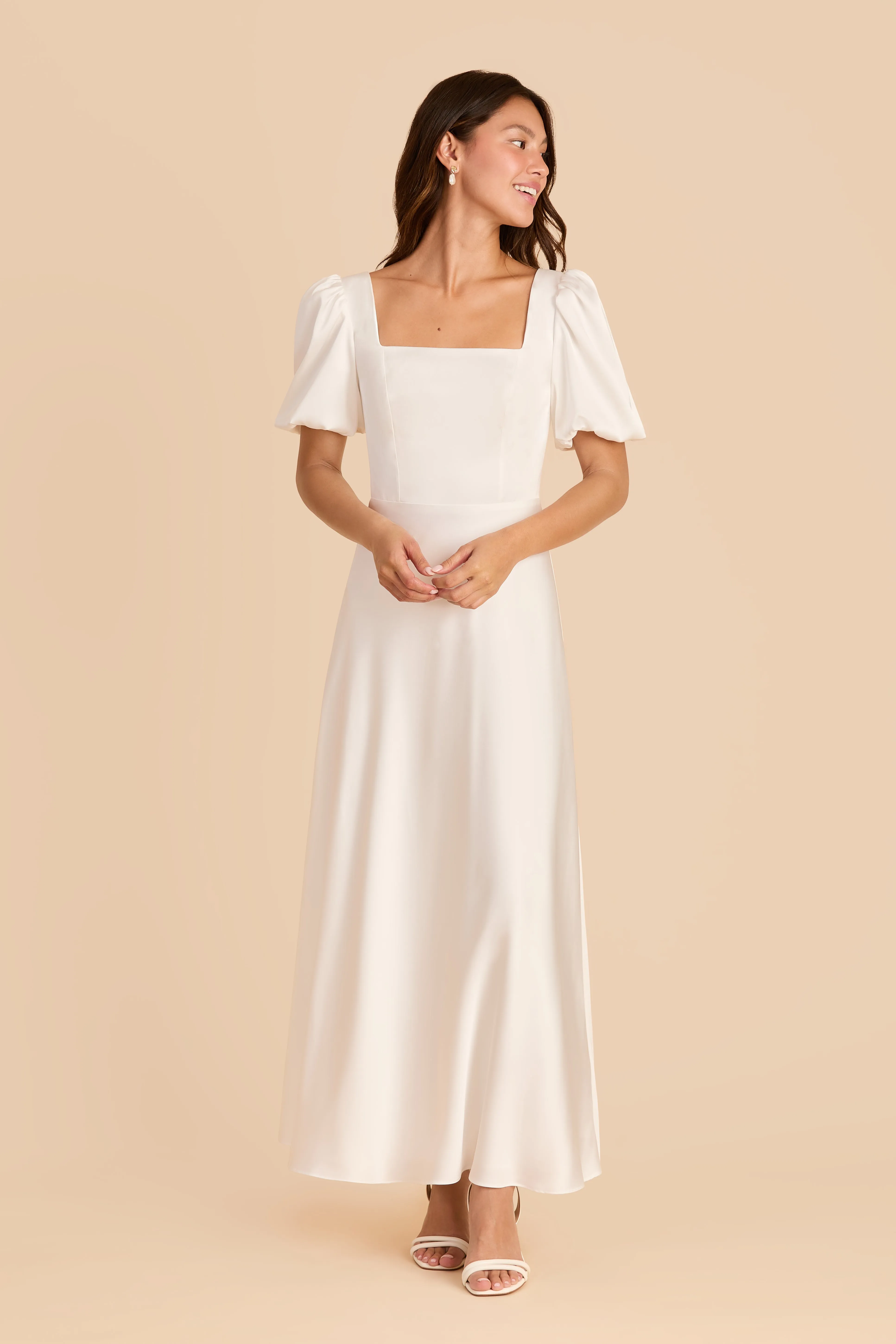 Judy Midi Matte Satin - White sold by Birdy Grey product image thumbnail 2