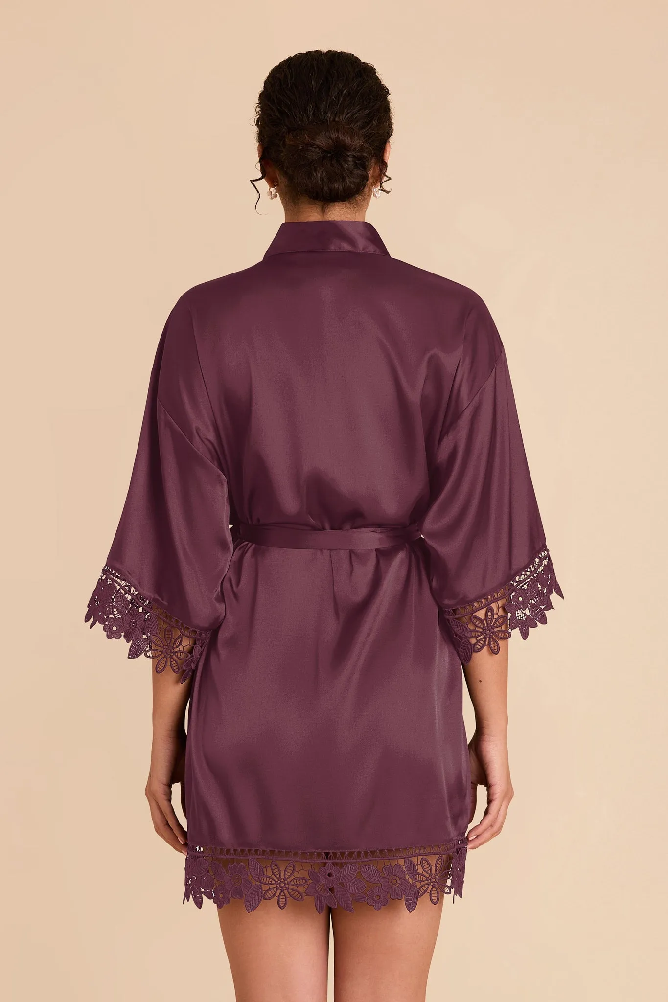 Claudine Shiny Satin Robe - Cabernet sold by Birdy Grey product image thumbnail 5