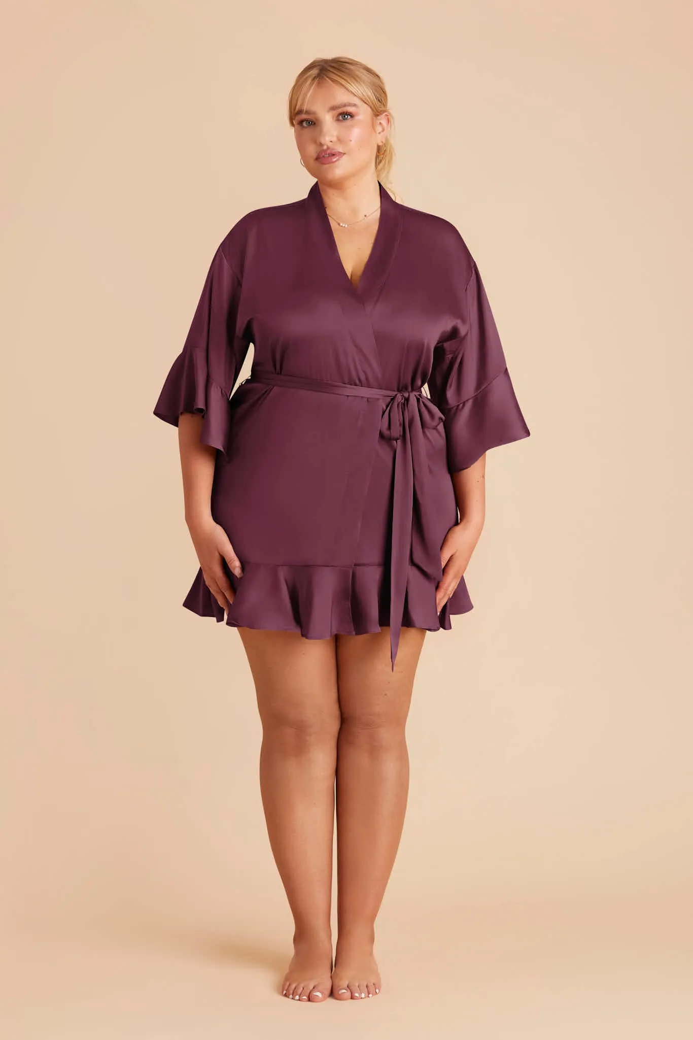 Kenny Matte Satin Robe - Cabernet sold by Birdy Grey product image thumbnail 2