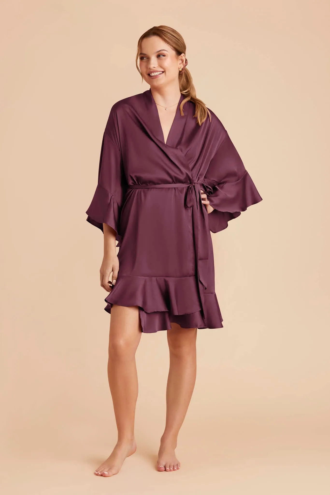 Kenny Matte Satin Robe - Cabernet sold by Birdy Grey product image thumbnail 4