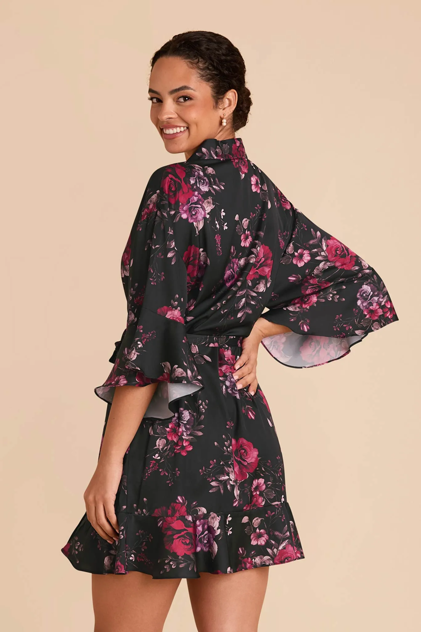 Kenny Robe - Black Fleurs Damour sold by Birdy Grey product image thumbnail 4