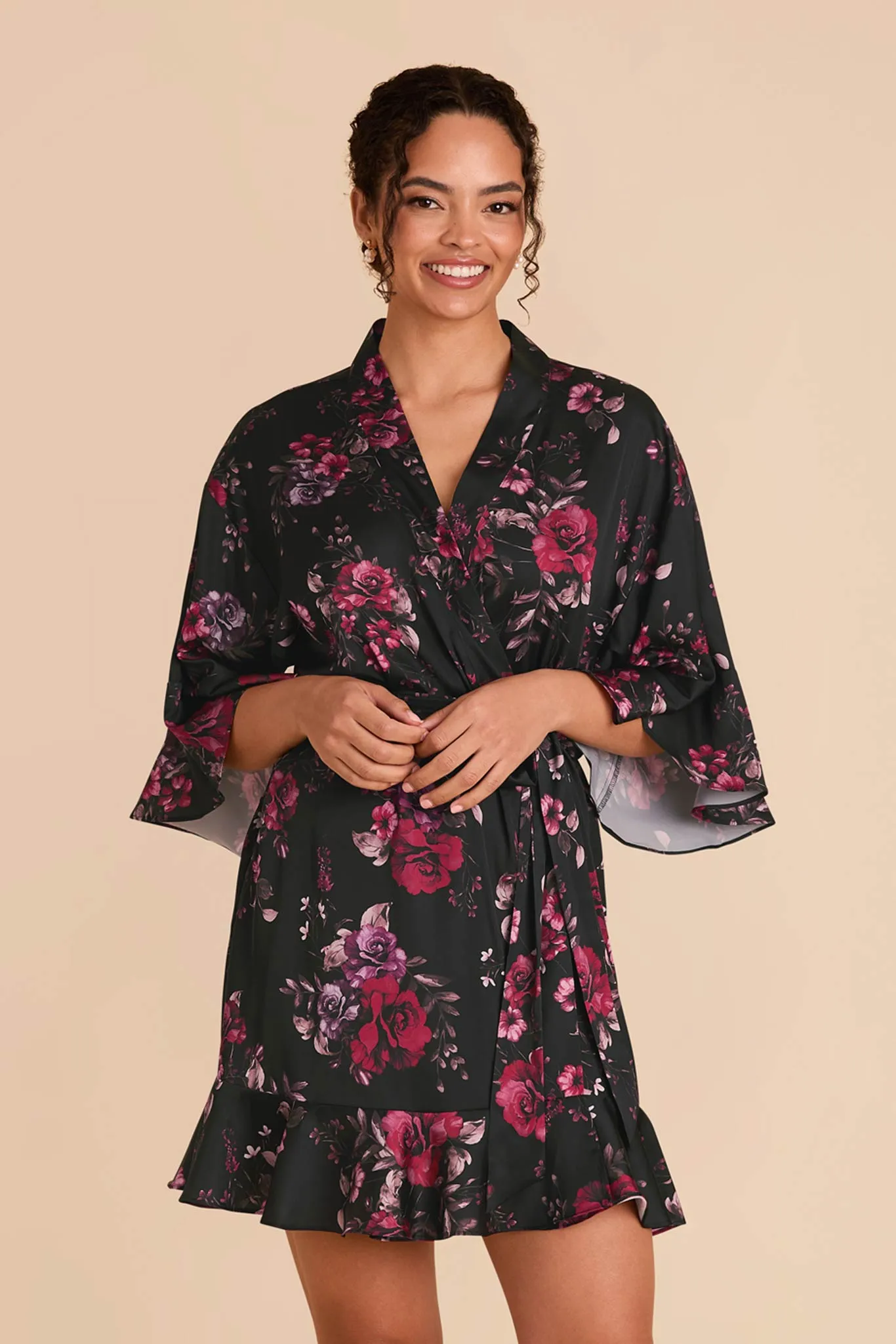 Kenny Robe - Black Fleurs Damour sold by Birdy Grey product image thumbnail 2