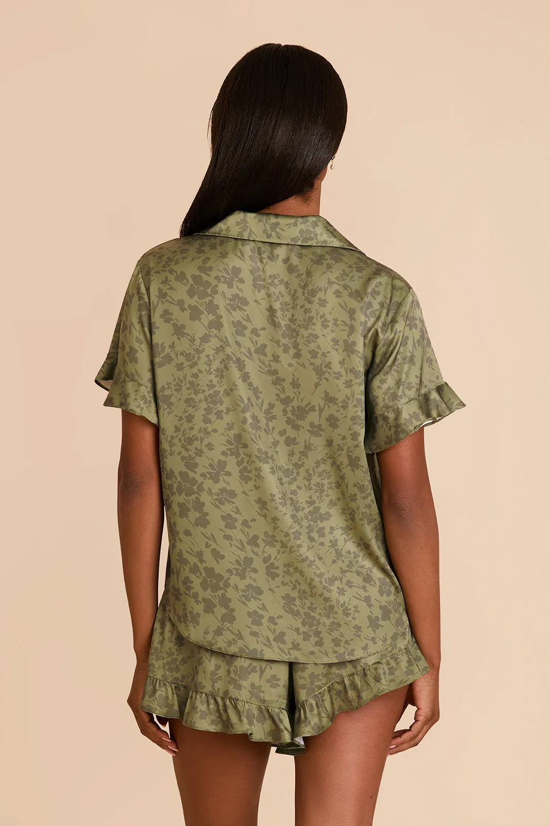 Esther Matte Satin Pajama Set - Bright Martini Dreamy Floral sold by Birdy Grey product image thumbnail 5