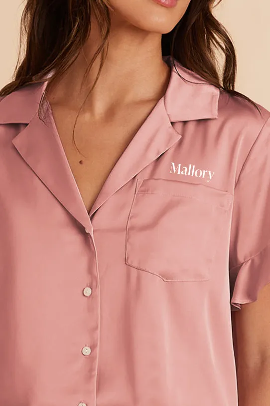 Esther Matte Satin Pajama Set - Dusty Rose sold by Birdy Grey product image thumbnail 2