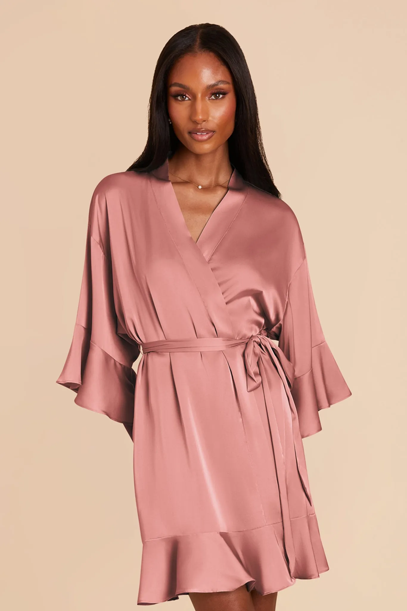 Kenny Matte Satin Robe - Dusty Rose sold by Birdy Grey product image thumbnail 3