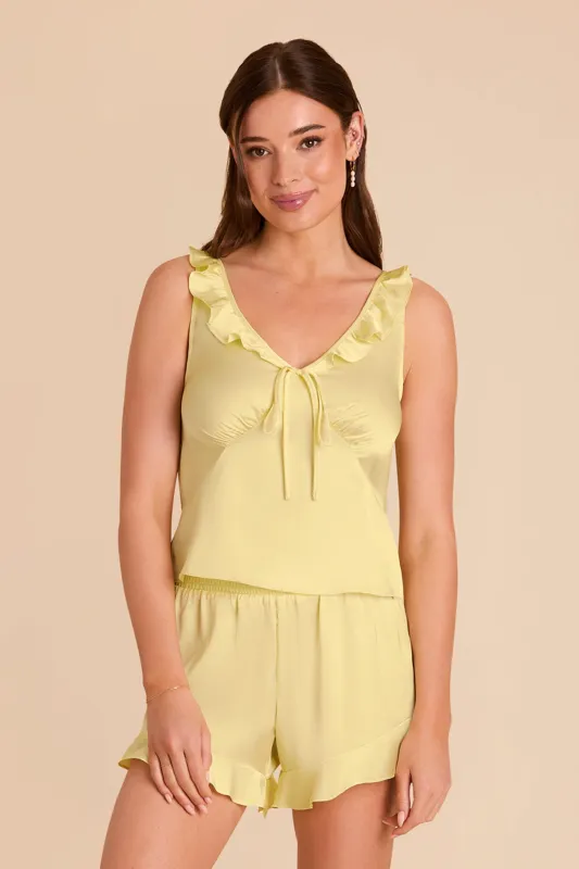 Sutton Matte Satin Pajama Set - Lemon Sorbet sold by Birdy Grey