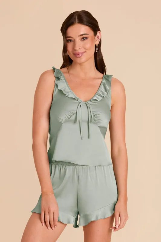 Sutton Matte Satin Pajama Set - Sage sold by Birdy Grey