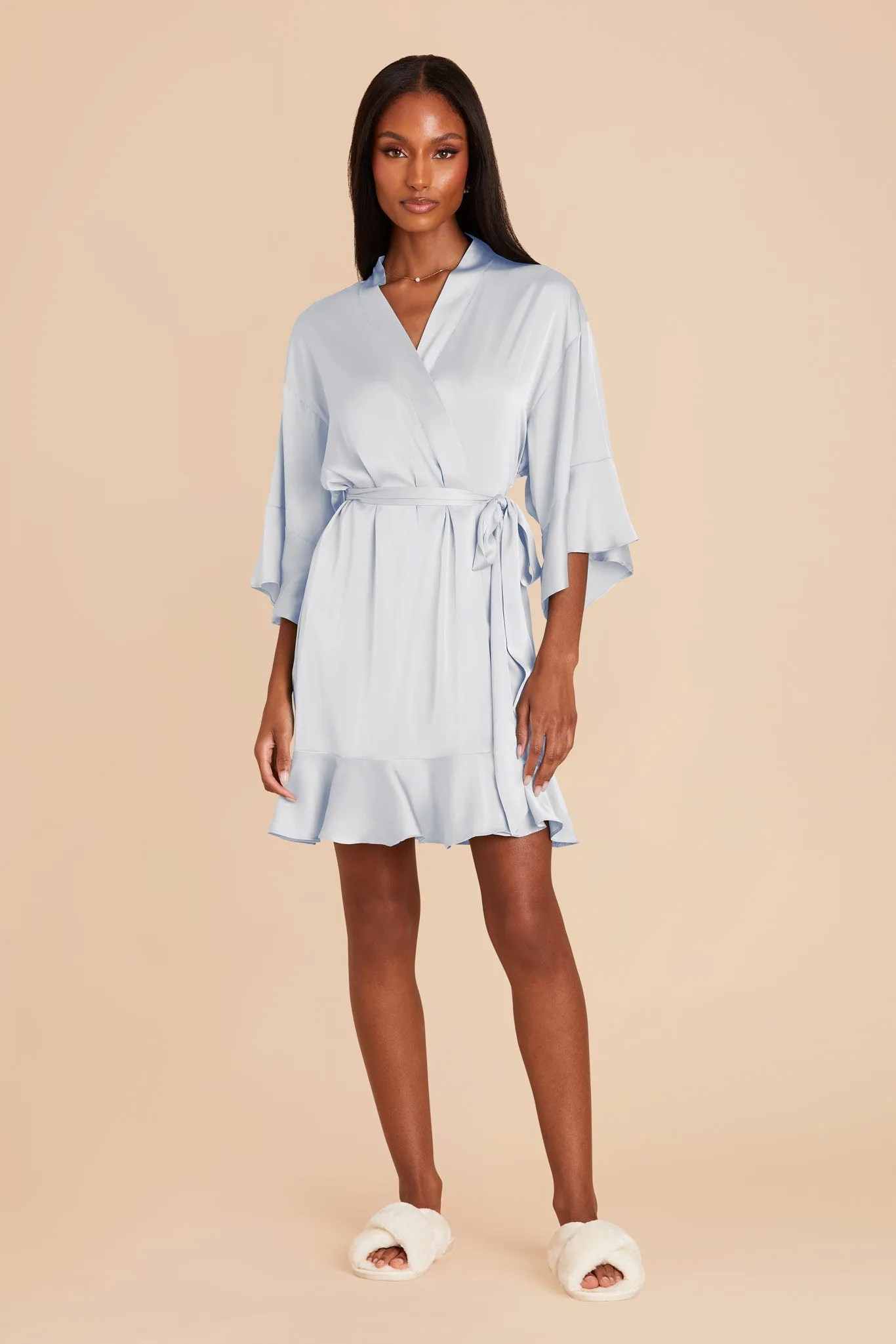 Kenny Matte Satin Robe - Mist Blue sold by Birdy Grey product image thumbnail 5