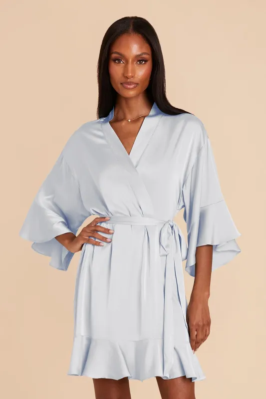 Kenny Matte Satin Robe - Mist Blue sold by Birdy Grey