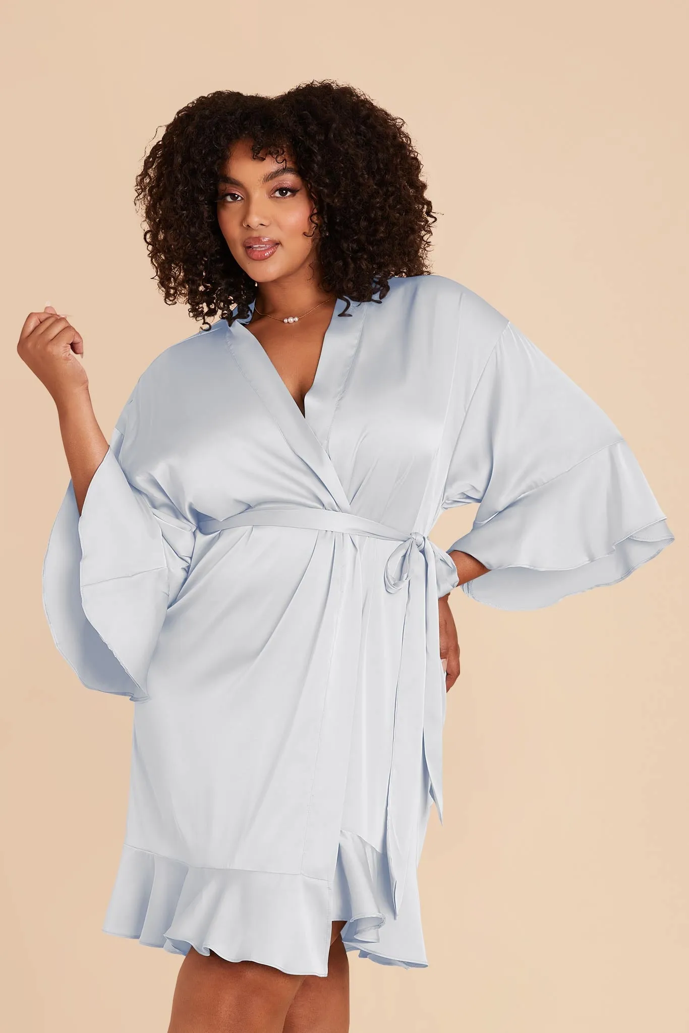 Kenny Matte Satin Robe - Mist Blue sold by Birdy Grey product image thumbnail 3
