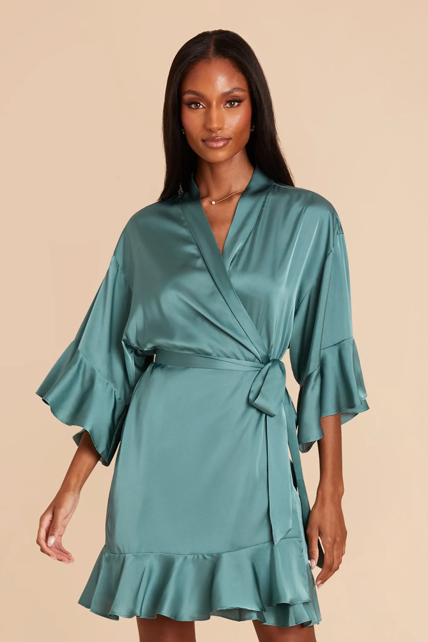 Kenny Matte Satin Robe - Sea Glass sold by Birdy Grey product image thumbnail 3