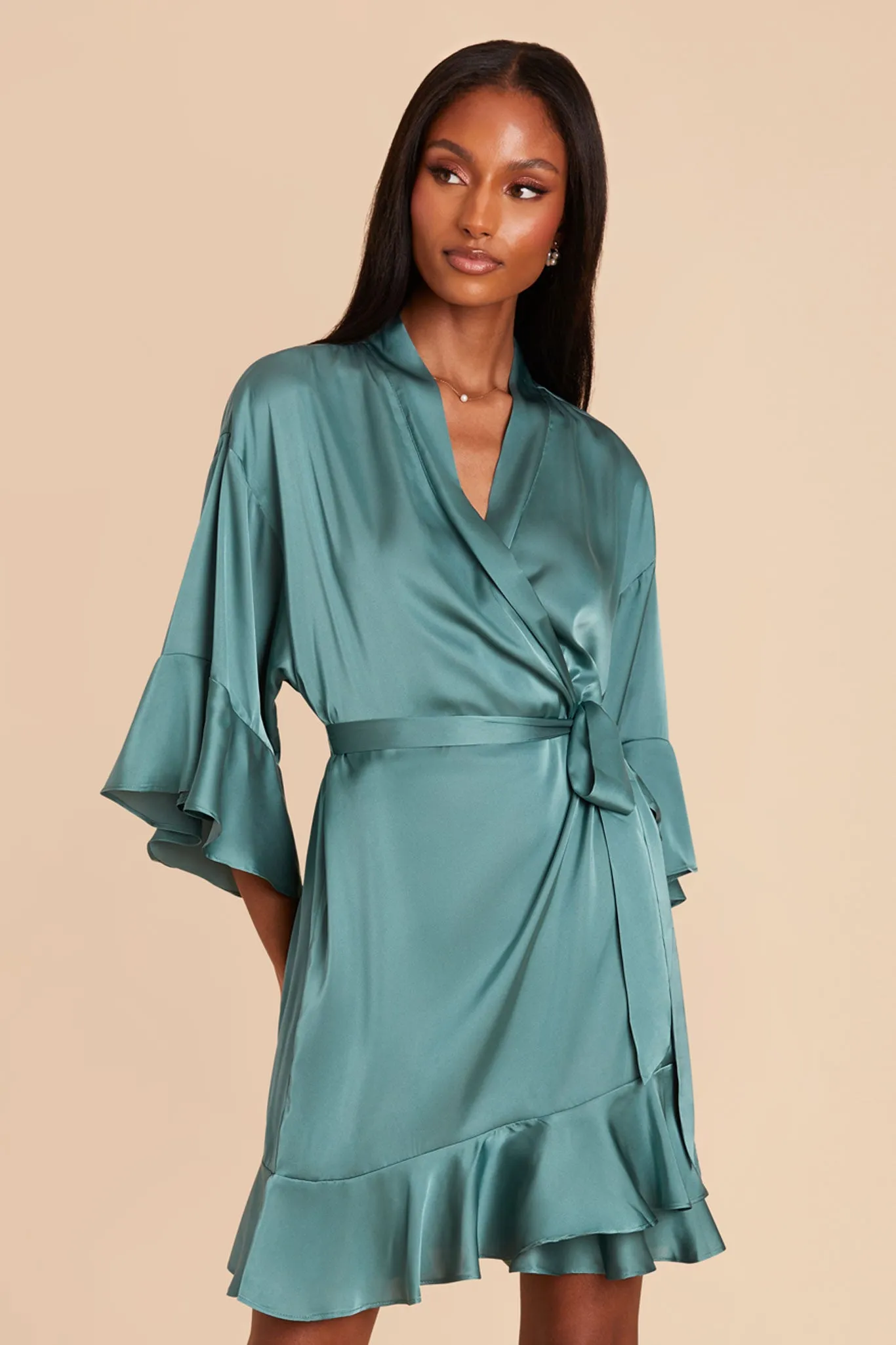 Kenny Matte Satin Robe - Sea Glass sold by Birdy Grey product image thumbnail 4