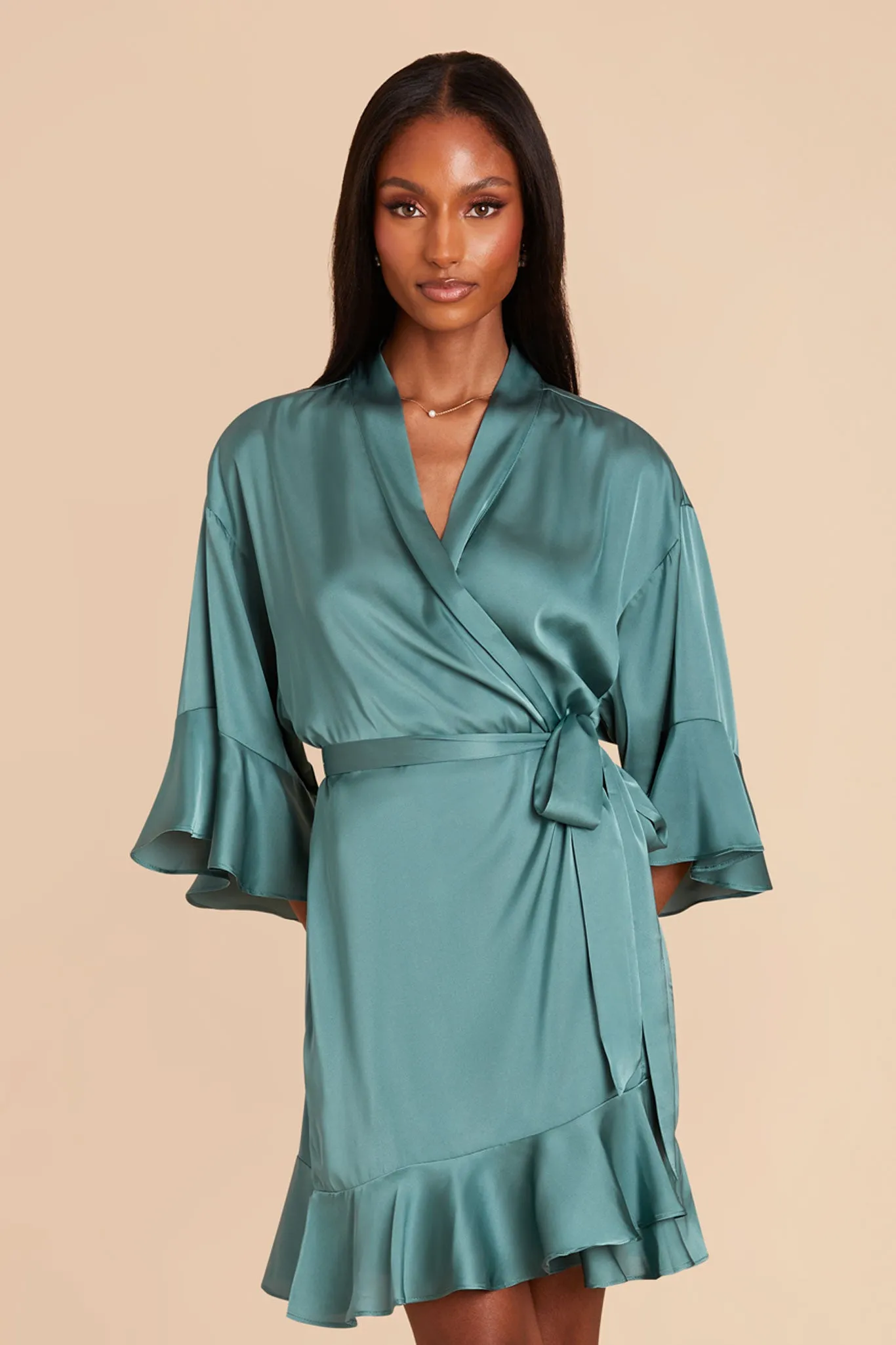 Kenny Matte Satin Robe - Sea Glass sold by Birdy Grey product image thumbnail 5
