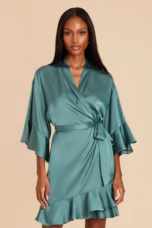 Kenny Matte Satin Robe - Sea Glass sold by Birdy Grey