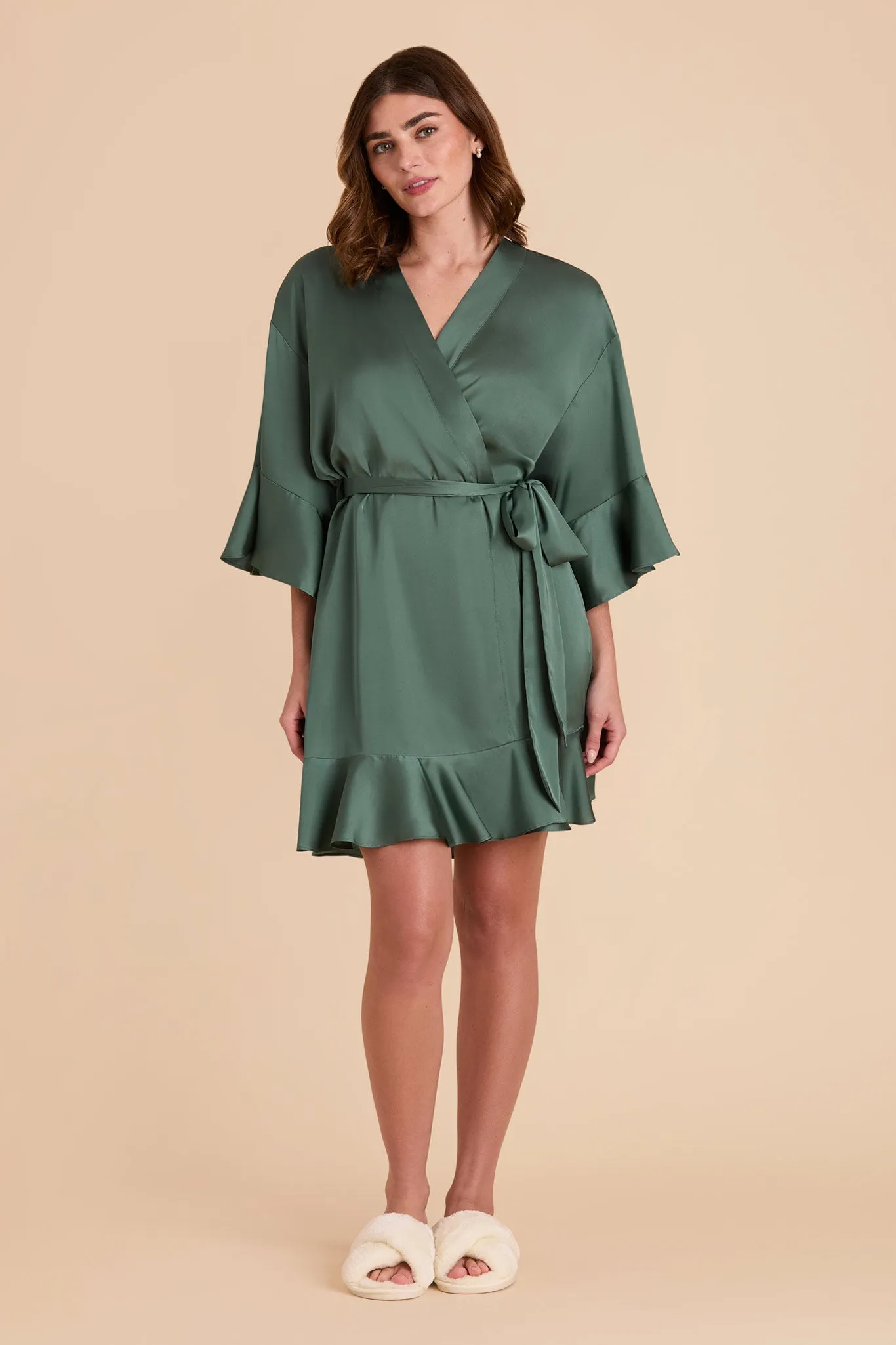 Kenny Matte Satin Robe - Eucalyptus sold by Birdy Grey