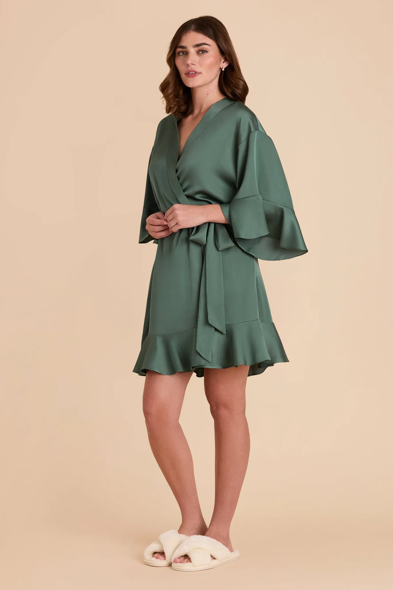 Kenny Matte Satin Robe - Eucalyptus sold by Birdy Grey product image thumbnail 5
