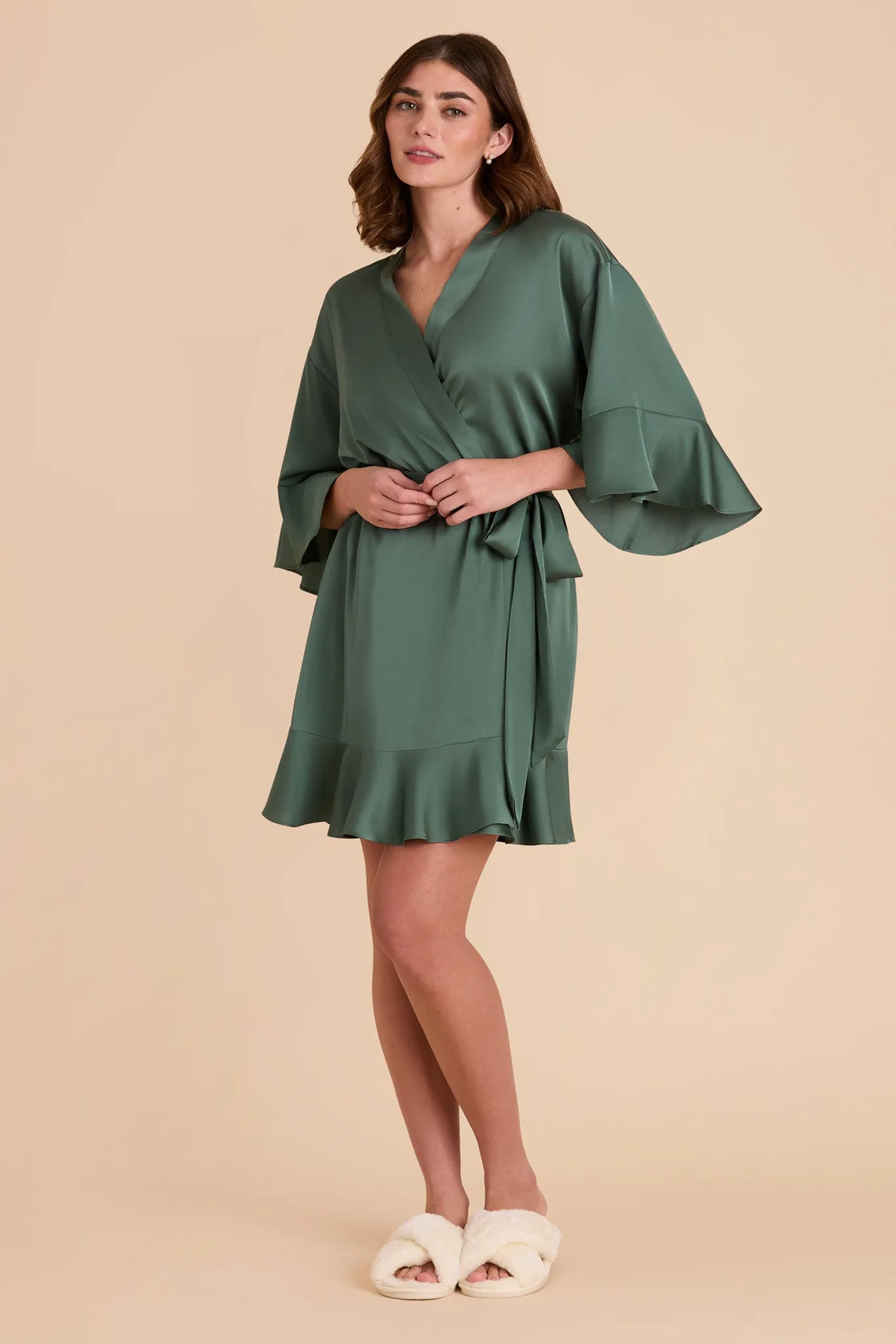 Kenny Matte Satin Robe - Eucalyptus sold by Birdy Grey product image thumbnail 4
