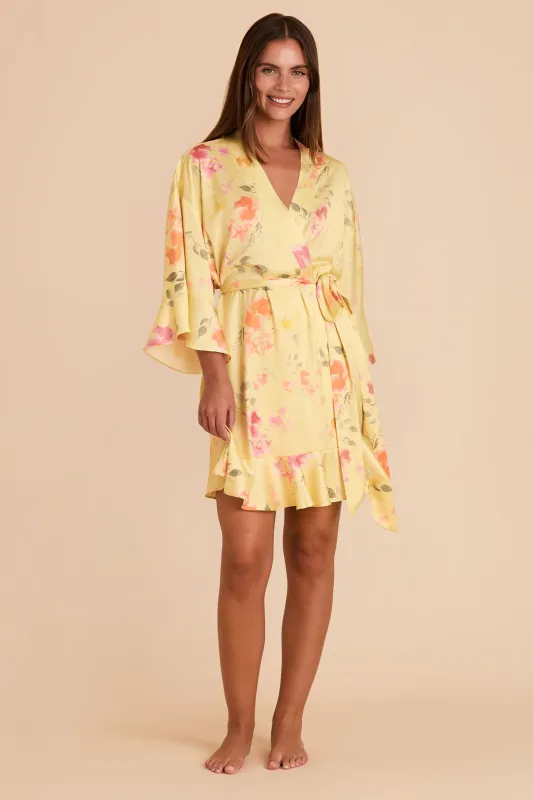 Kenny Robe - Pale Yellow Rococo Floral sold by Birdy Grey