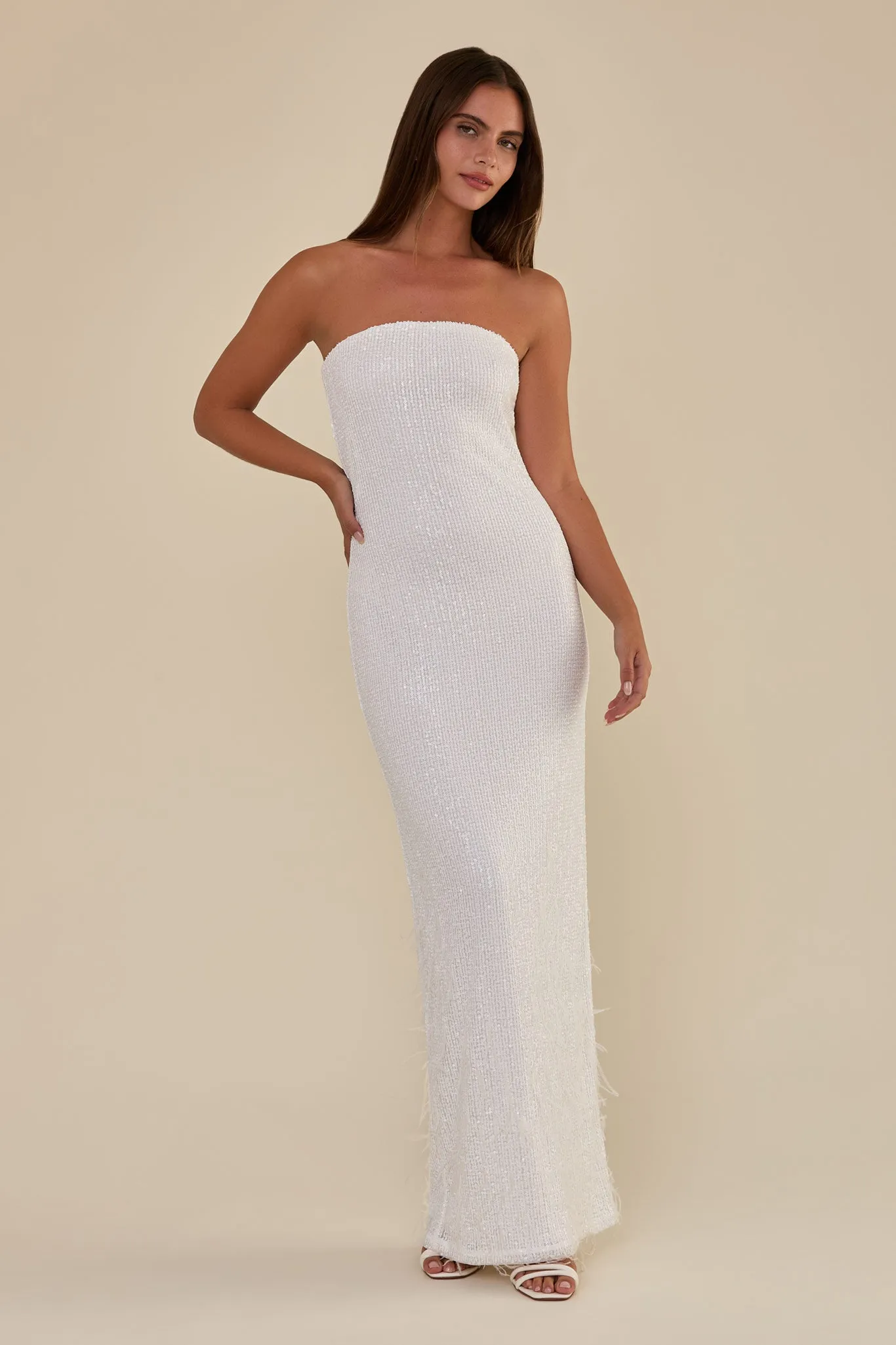 Harper Dress - White sold by Birdy Grey