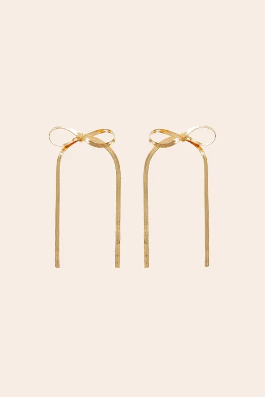 Herringbone Earrings - Gold sold by Birdy Grey