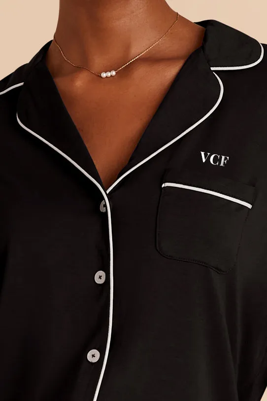 Jenna Bamboo Pajama Set - Black sold by Birdy Grey product image thumbnail 2