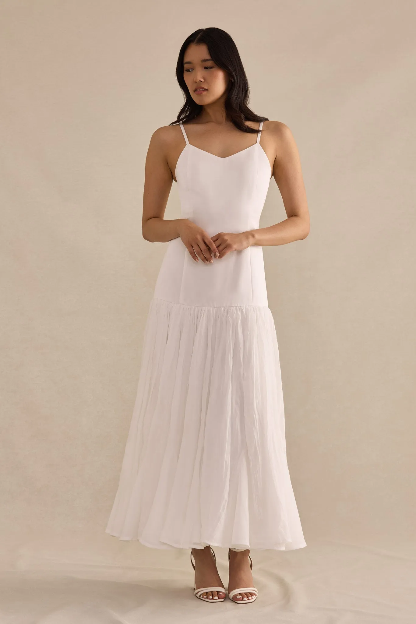 Suzanne Dress - White sold by Birdy Grey