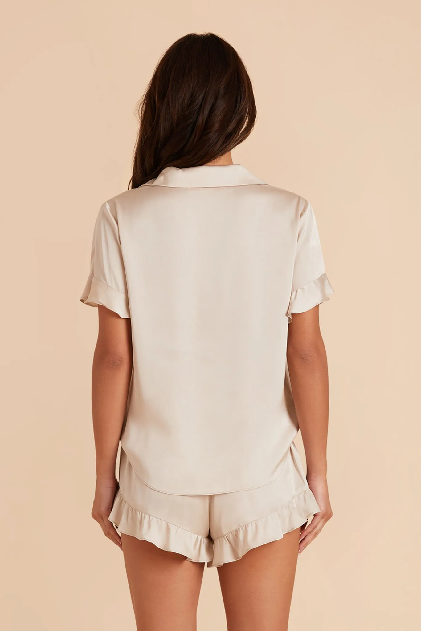 Esther Matte Satin Pajama Set - Neutral Champagne sold by Birdy Grey product image thumbnail 5