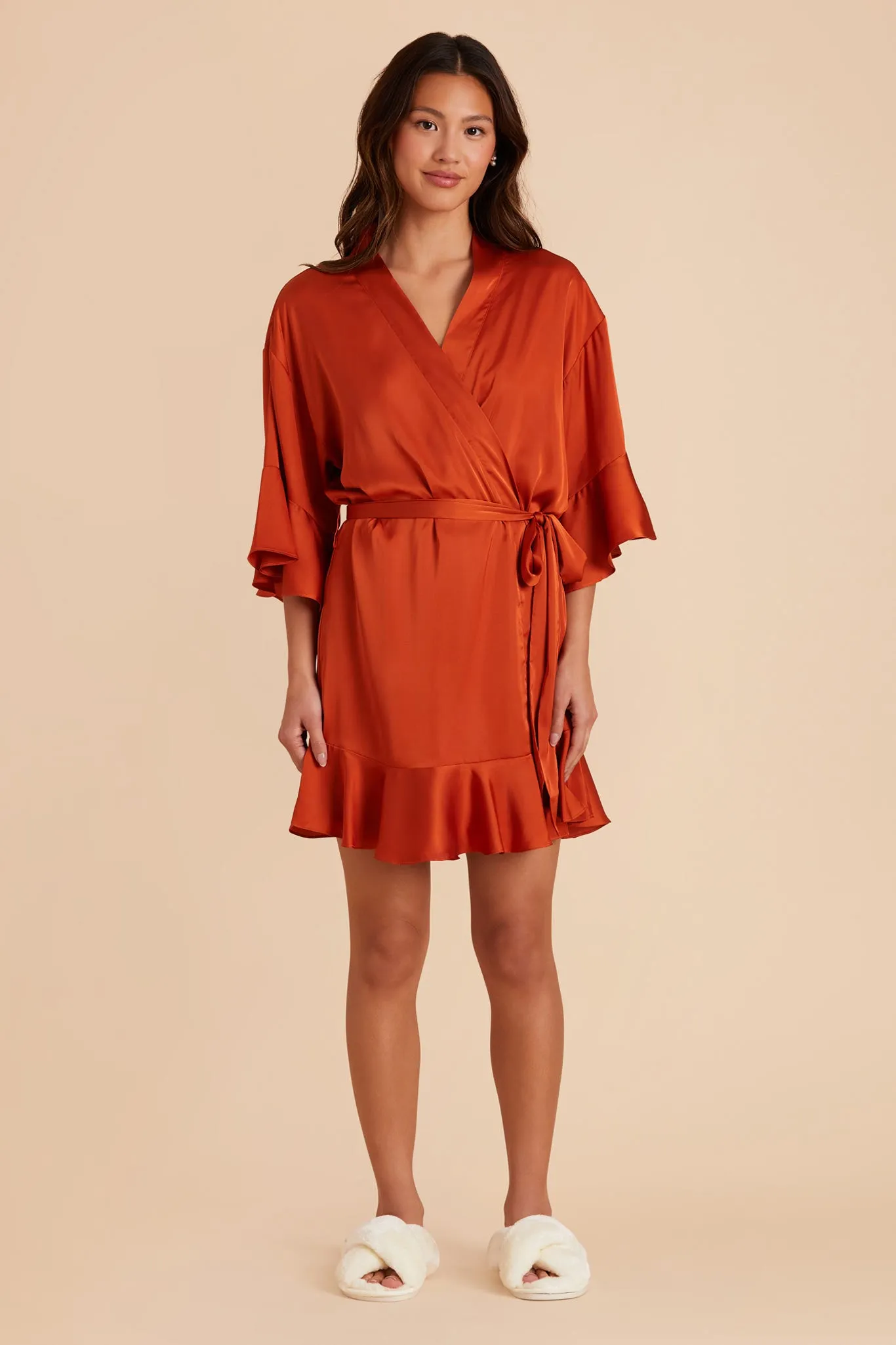 Kenny Matte Satin Robe - Terracotta sold by Birdy Grey product image thumbnail 4