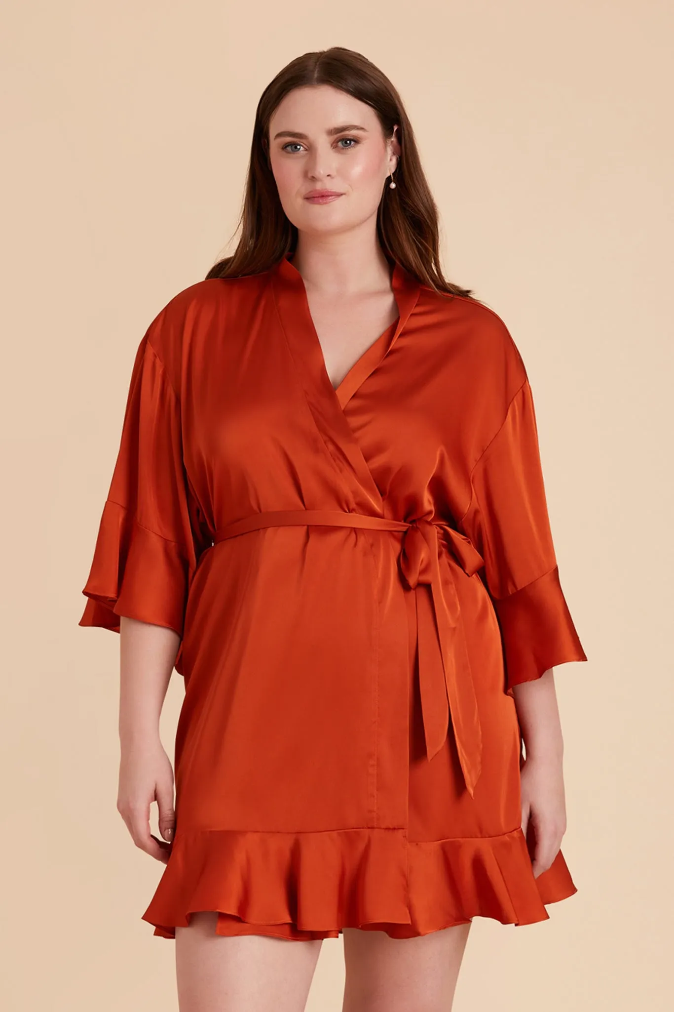 Kenny Matte Satin Robe - Terracotta sold by Birdy Grey product image thumbnail 3