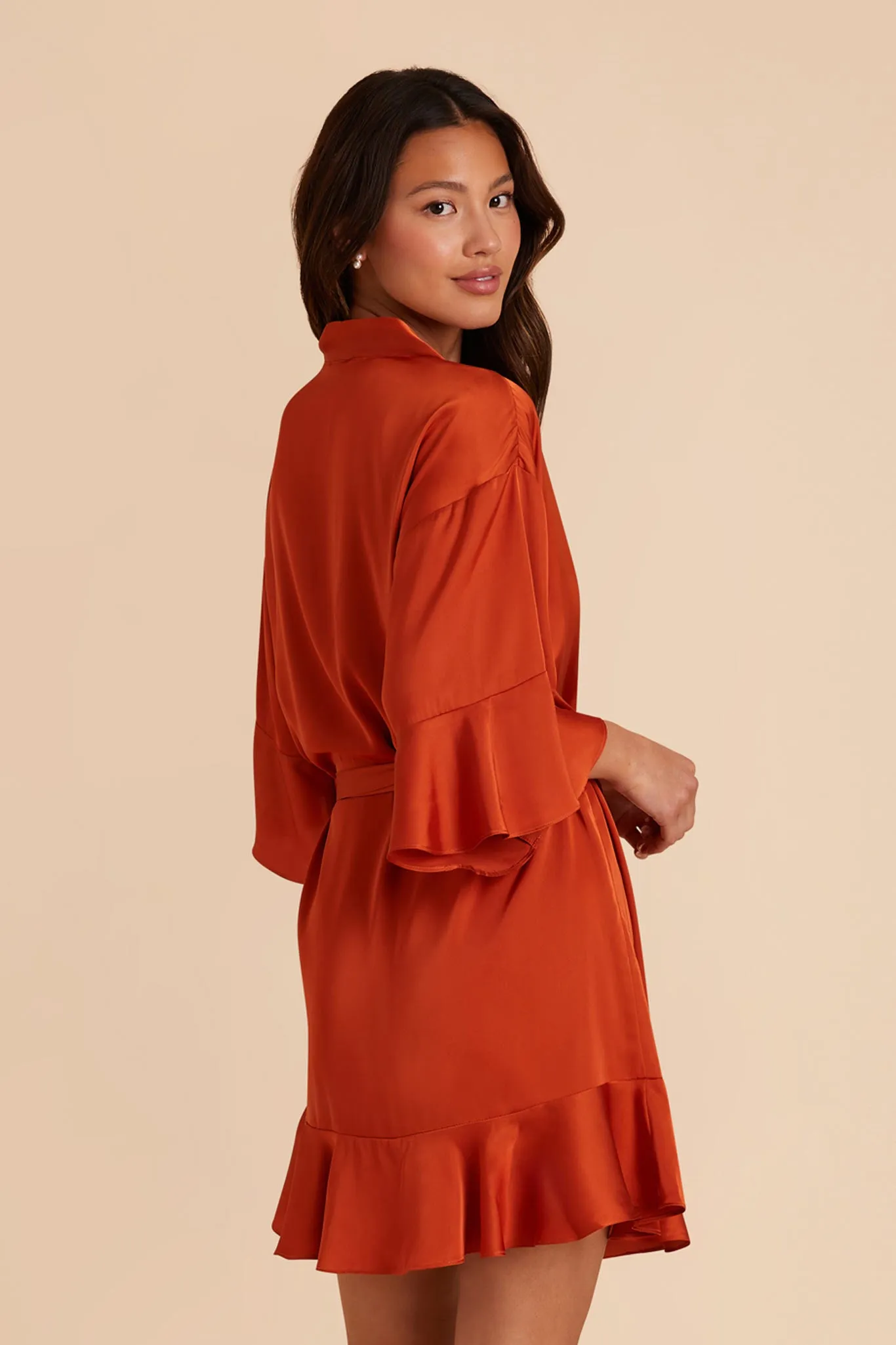Kenny Matte Satin Robe - Terracotta sold by Birdy Grey product image thumbnail 5