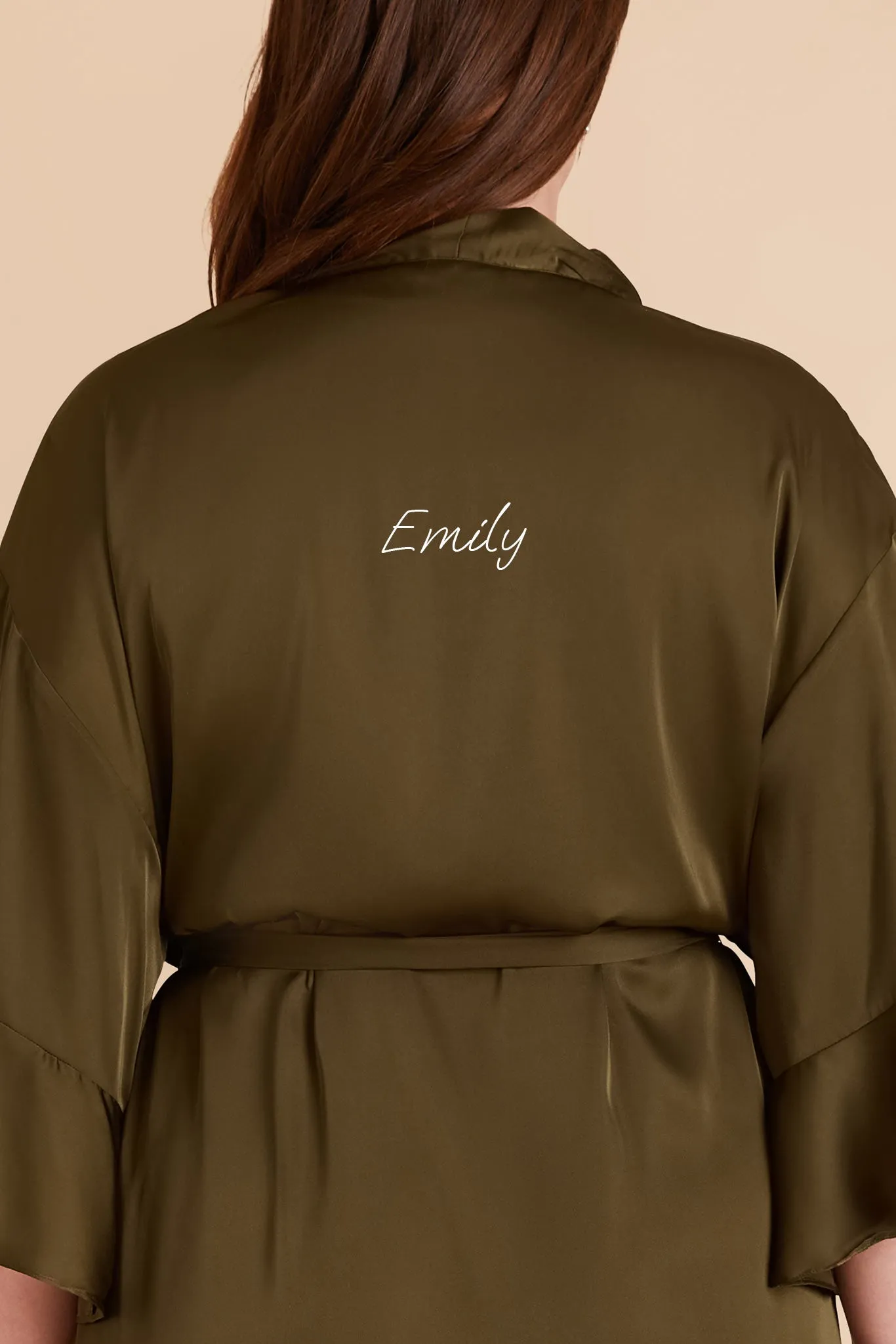 Kenny Matte Satin Robe - Olive sold by Birdy Grey product image thumbnail 2
