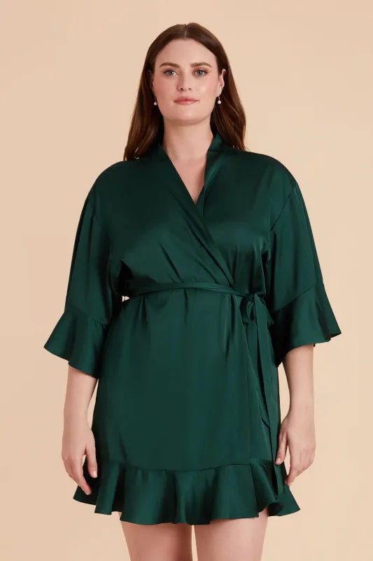 Kenny Matte Satin Robe - Emerald sold by Birdy Grey