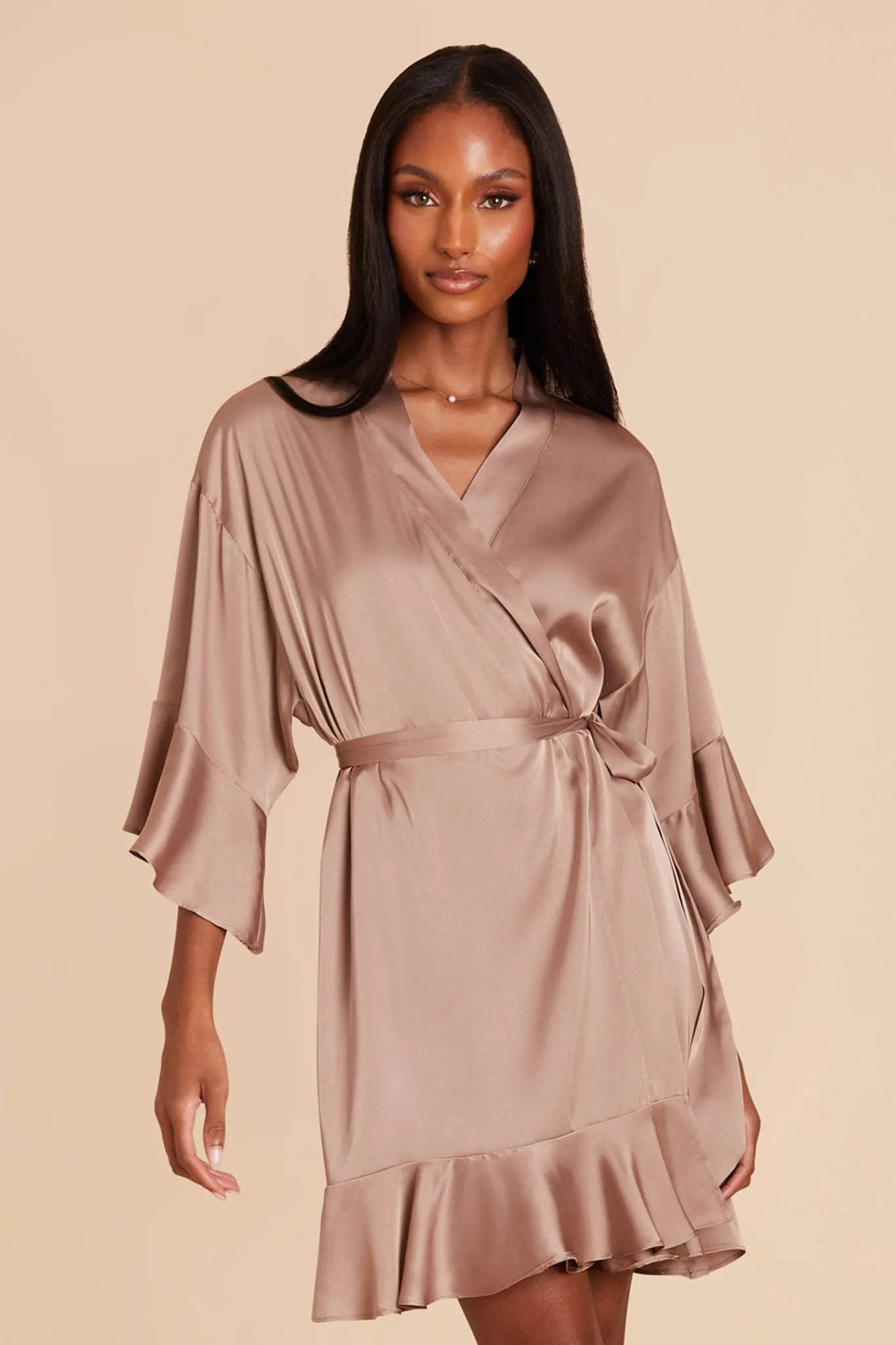 Kenny Matte Satin Robe - Mocha sold by Birdy Grey product image thumbnail 4