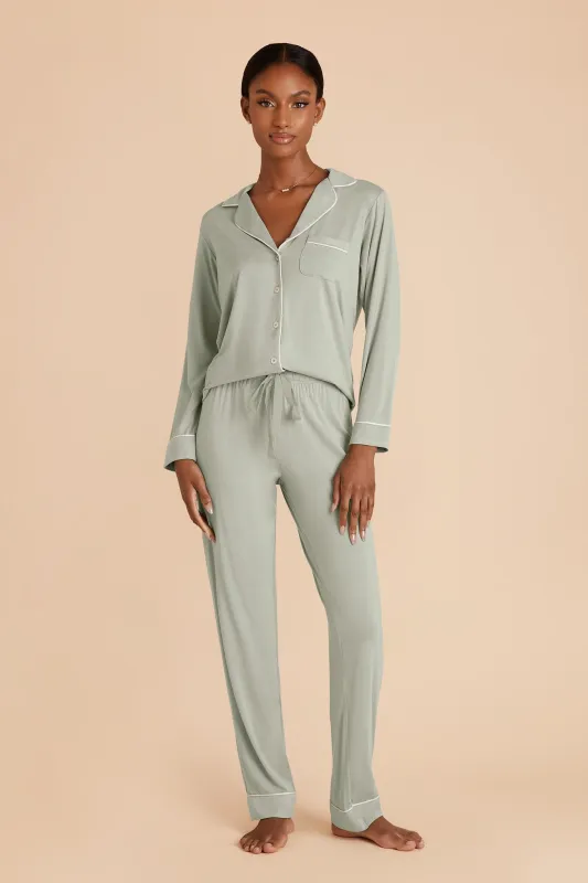 Jenna Bamboo Pajama Set - Sage sold by Birdy Grey