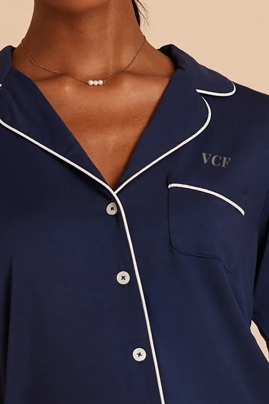 Jenna Bamboo Pajama Set - Navy sold by Birdy Grey product image thumbnail 2