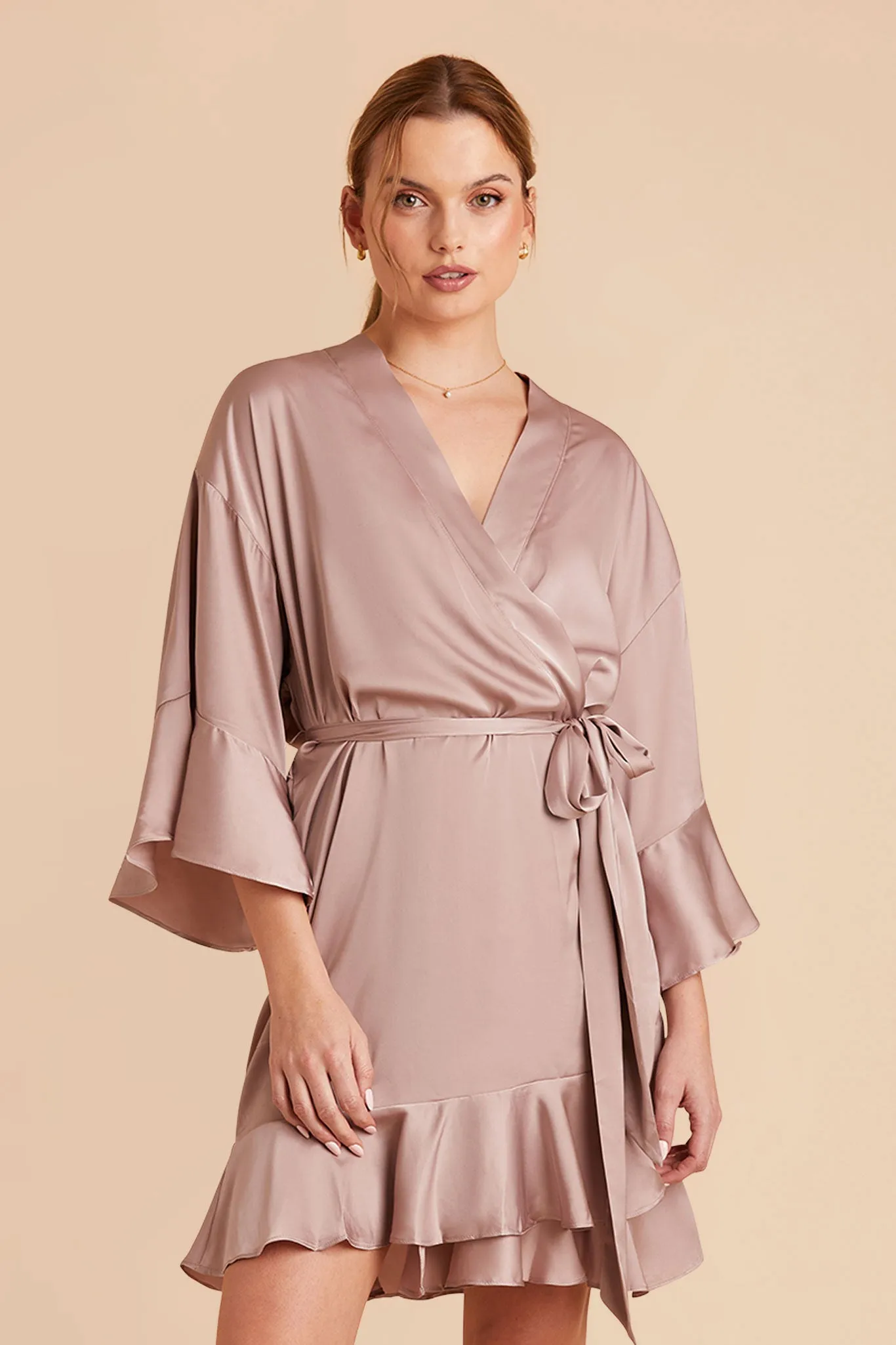 Kenny Matte Satin Robe - Mauve Taupe sold by Birdy Grey product image thumbnail 5