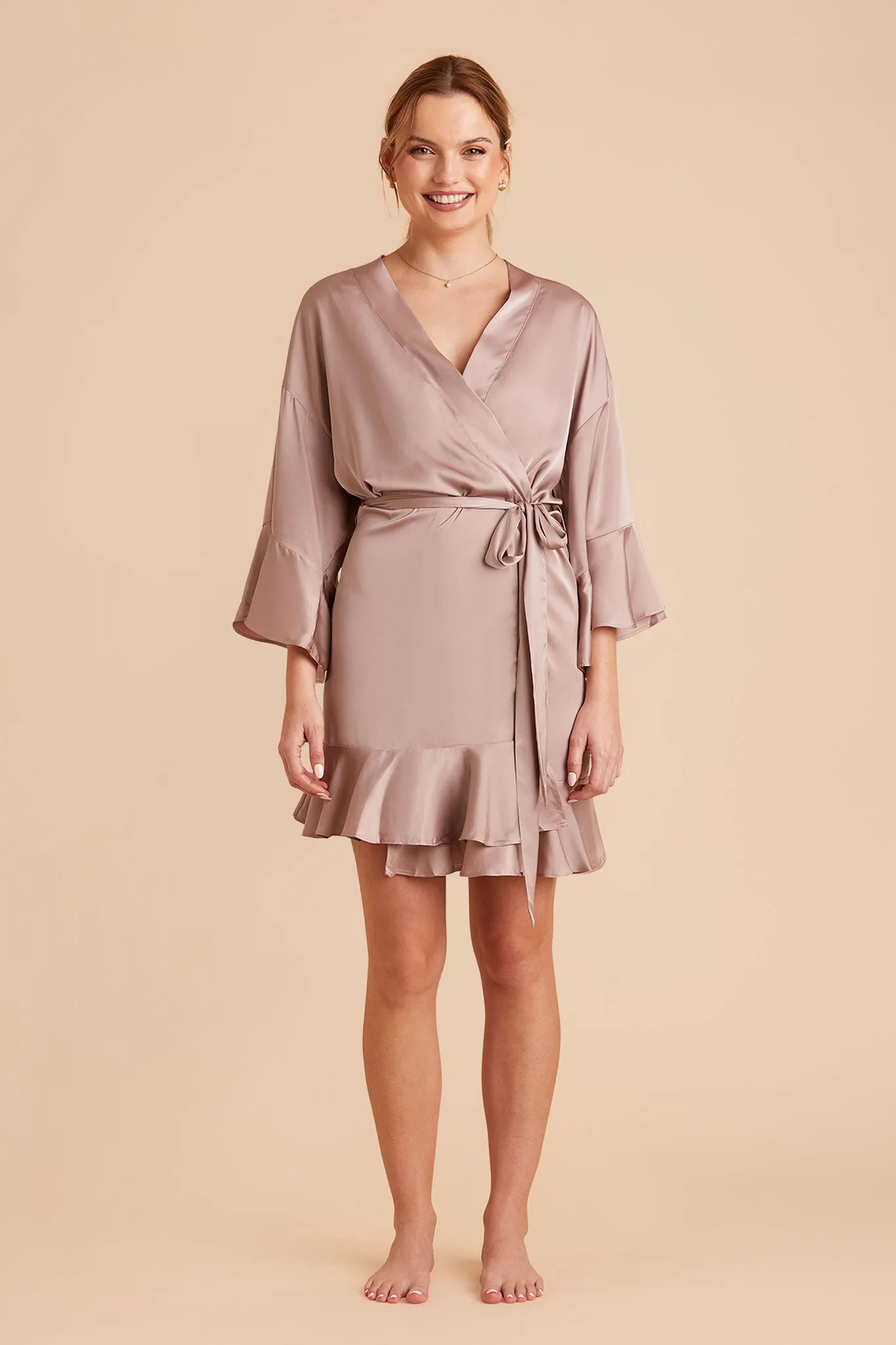 Kenny Matte Satin Robe - Mauve Taupe sold by Birdy Grey product image thumbnail 4