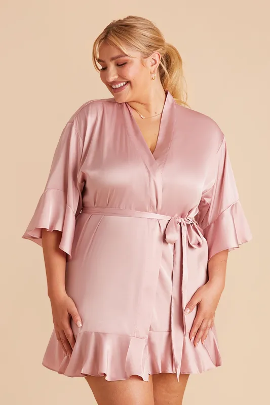Kenny Matte Satin Robe - Dusty Pink sold by Birdy Grey