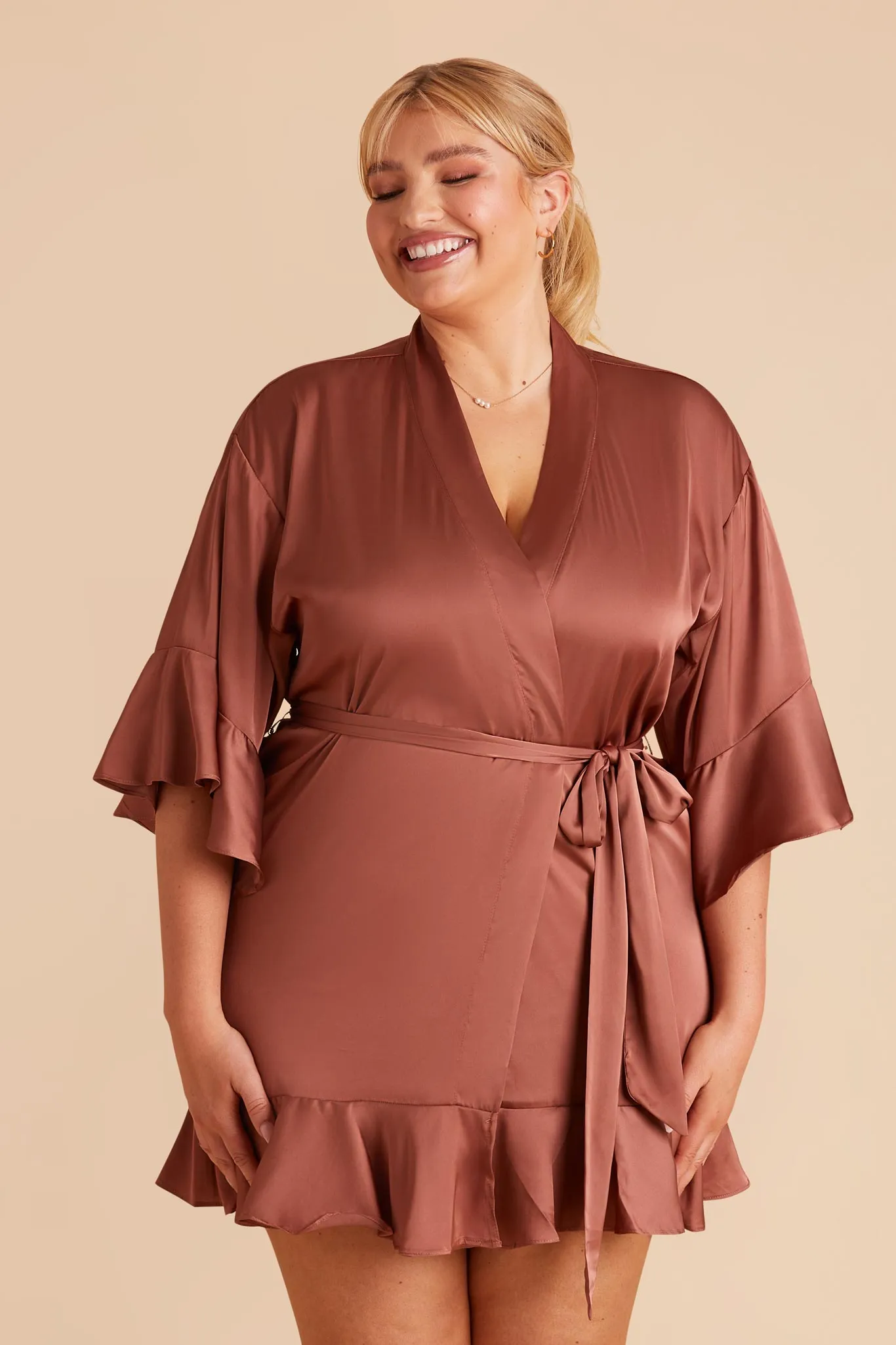 Kenny Matte Satin Robe - Desert Rose sold by Birdy Grey product image thumbnail 3